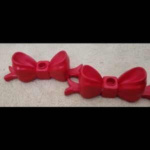 Red Bow Candle Holders